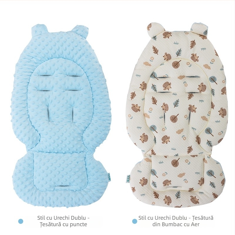 Perna de șezut pentru cărucior - Catifea dublu față, pentru toate anotimpurile, pernă groasă și caldă pentru sugari 0-1 ani, bumbac