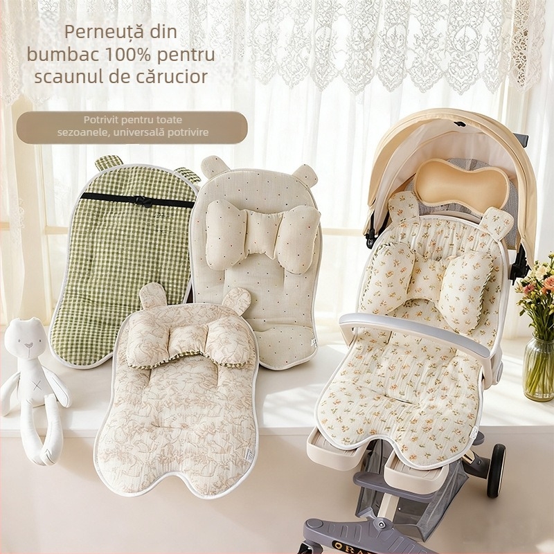 Covor pentru cărucior – pernă din bumbac pentru bebeluși, 2–3 ani, poziționare: bebeluș (Material: Bumbac; Categorie: Covor)