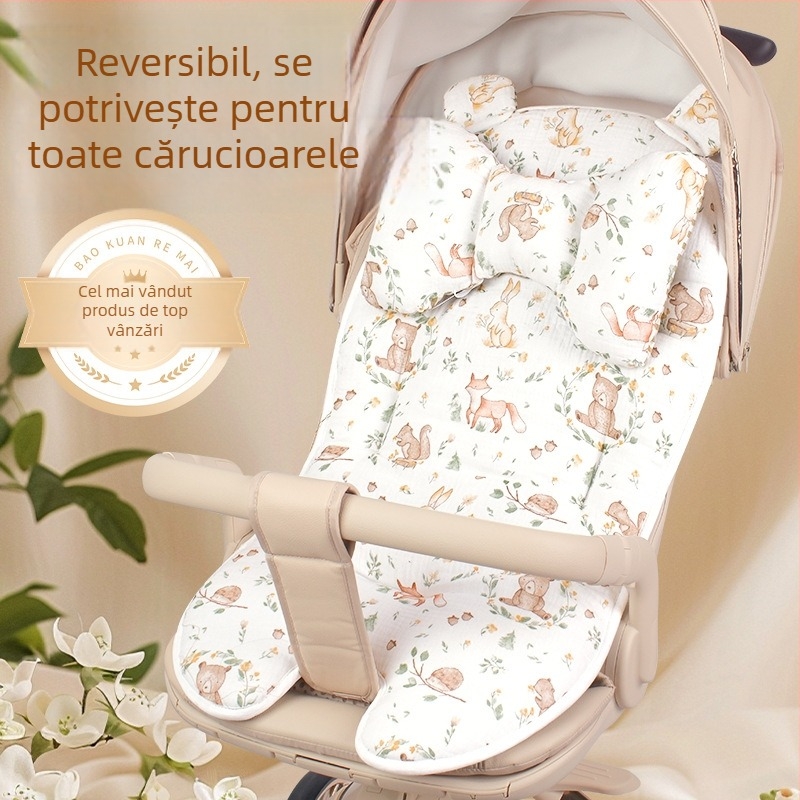 Covor pentru cărucior – pernă din bumbac pentru bebeluși, 2–3 ani, poziționare: bebeluș (Material: Bumbac; Categorie: Covor)