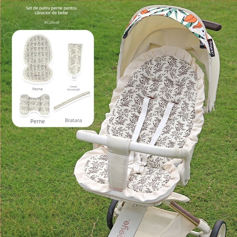 Perna de șezut pentru cărucior – pentru toate anotimpurile, fibră de bumbac, compatibil universal, Lan Feilin