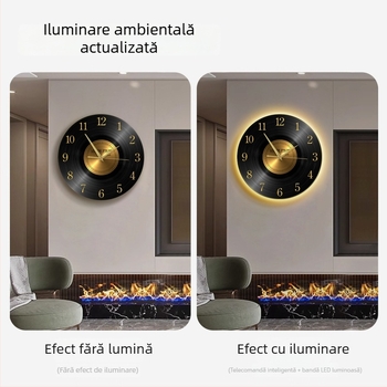 Ceas de perete cu design retro pe disc de vinil, stil antic, formă circulară, cadran din lemn, mișcare silențioasă