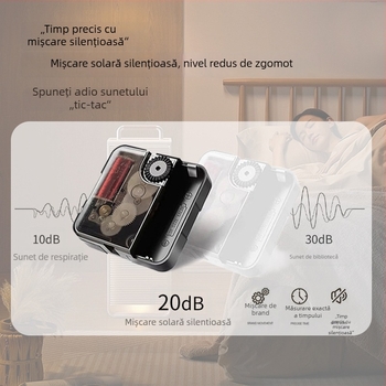 Ceas de perete cu design retro pe disc de vinil, stil antic, formă circulară, cadran din lemn, mișcare silențioasă