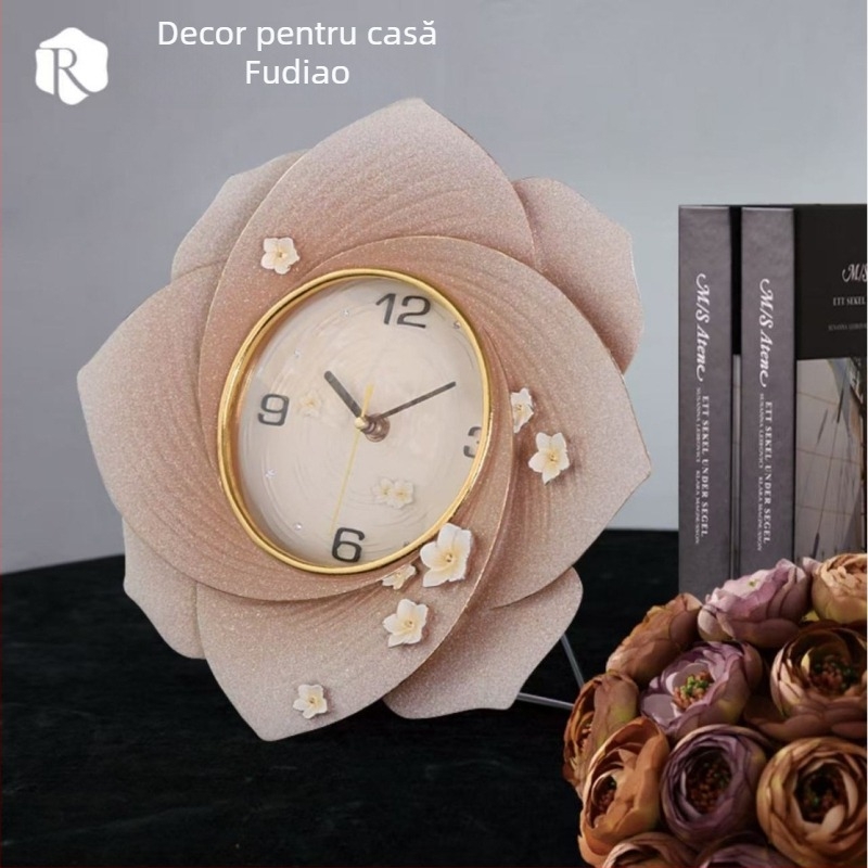 Ceas de perete rotund cu cadran din rășină, alimentat cu baterie, o singură față, mișcare mecanică Overlord 21#, design modern minimalist, potrivit pentru living, dormitor sau birou