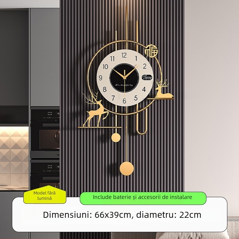 Ceas de perete, design modern minimalist, mișcare lină a secundelor, carcasă metalică, sticlă cu strat, cadran laminat din hârtie