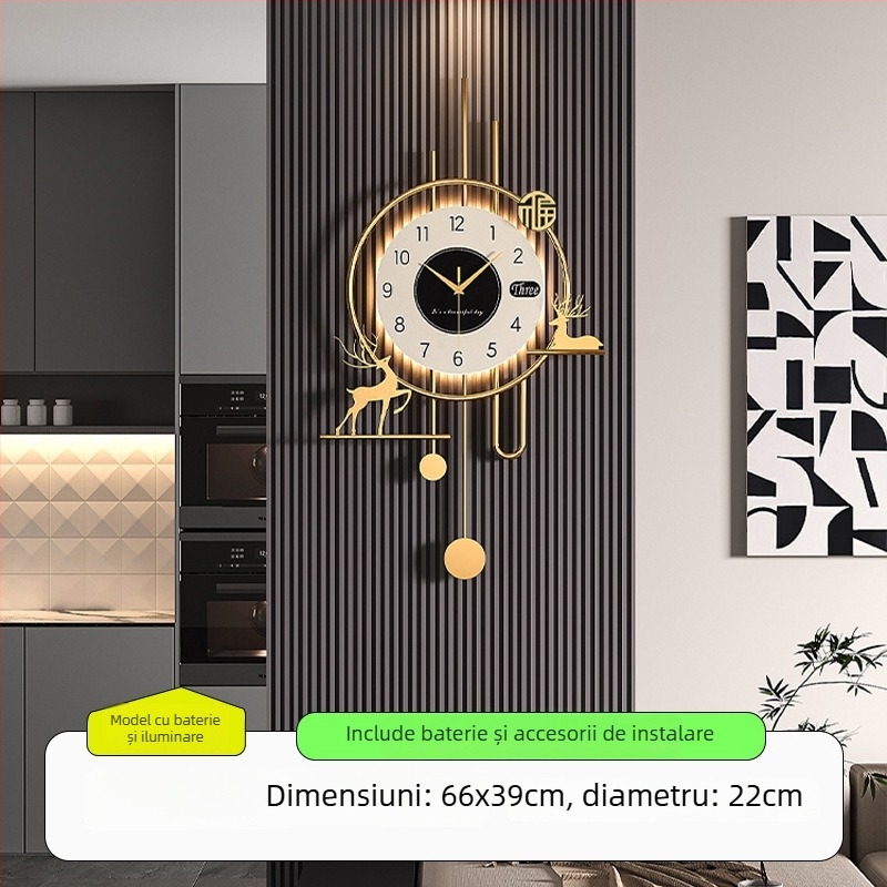 Ceas de perete, design modern minimalist, mișcare lină a secundelor, carcasă metalică, sticlă cu strat, cadran laminat din hârtie