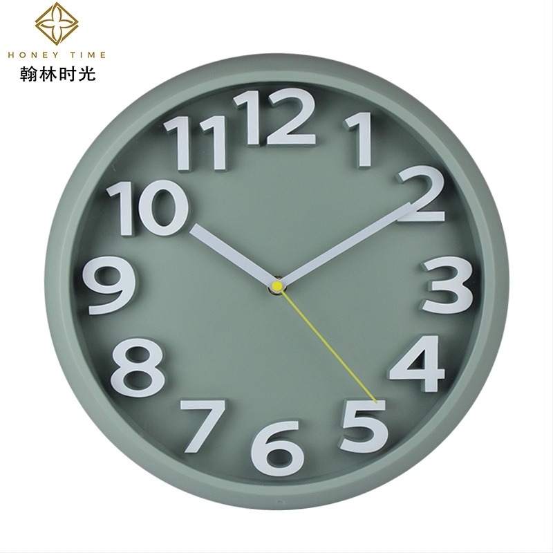 Ceas de perete BEIKELAI HL-8064 — design circular în stil scandinav, mișcare cu trecere lină a secundelor, alimentare cu baterie, carcasă din plastic, față simplă, decor modern minimalist