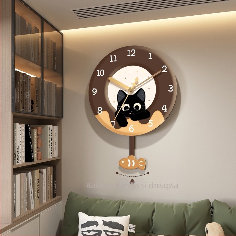 Ceas de perete cu mișcare silențioasă, termometru și calendar perpetuu, afișaj cu cifre și LED.