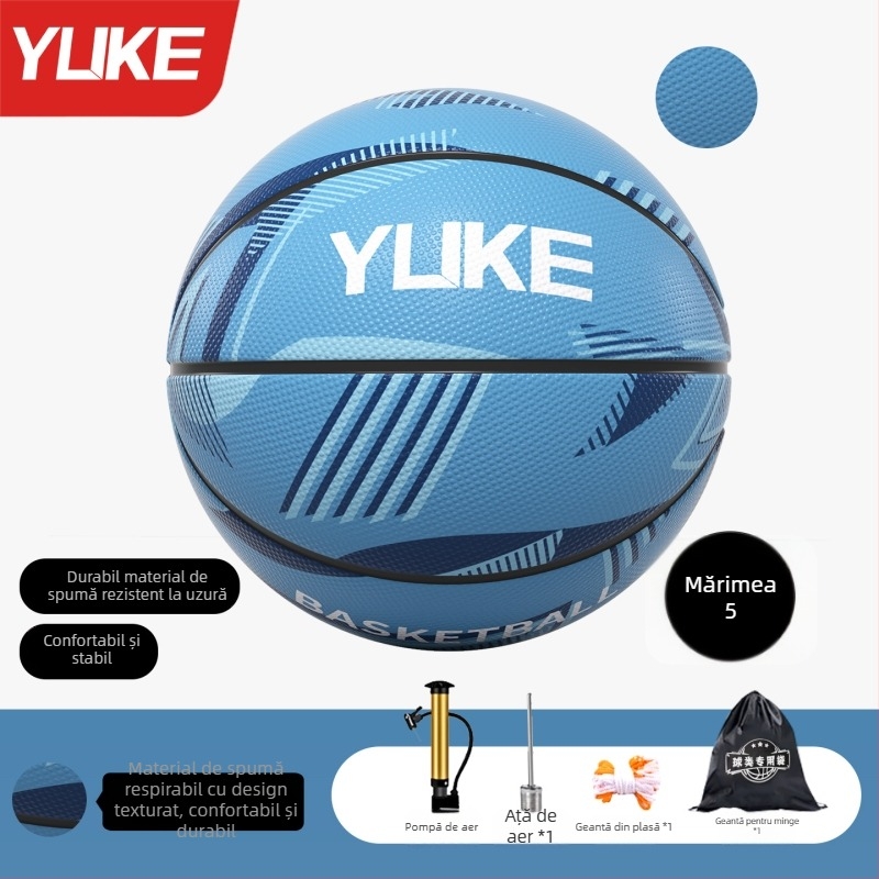Minge de baschet pentru antrenament – din cauciuc, marca Yuke, origine Zhejiang, potrivită pentru baschet și volei