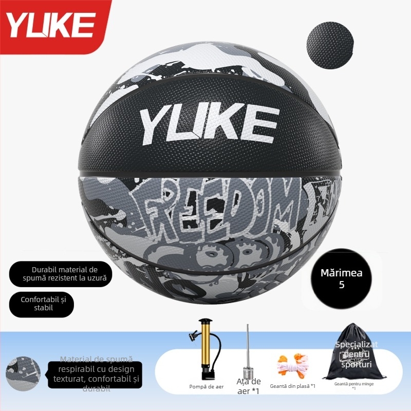 Minge de baschet pentru antrenament – din cauciuc, marca Yuke, origine Zhejiang, potrivită pentru baschet și volei