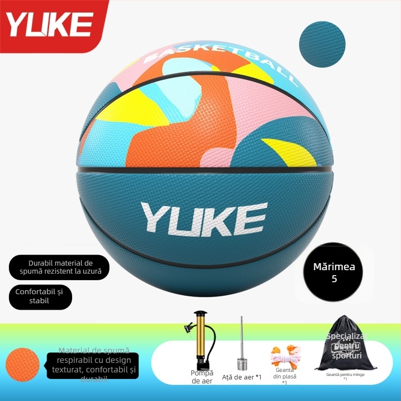 Minge de baschet pentru antrenament – din cauciuc, marca Yuke, origine Zhejiang, potrivită pentru baschet și volei