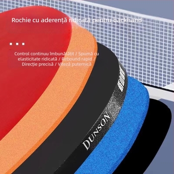 Set de 2 rachete de tenis de masă pentru începători – lamă din fibră de carbon, gumă cu adeziv pozitiv, lovire directă