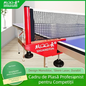 Set portabil de plasă pentru tenis de masă, interior; Material: nailon și poliester-bumbac; Greutate: 0,85 kg; Brand: Double Cloud; Potrivit pentru badminton și tenis de masă