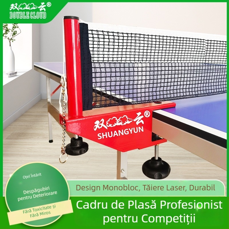 Set portabil de plasă pentru tenis de masă, interior; Material: nailon și poliester-bumbac; Greutate: 0,85 kg; Brand: Double Cloud; Potrivit pentru badminton și tenis de masă