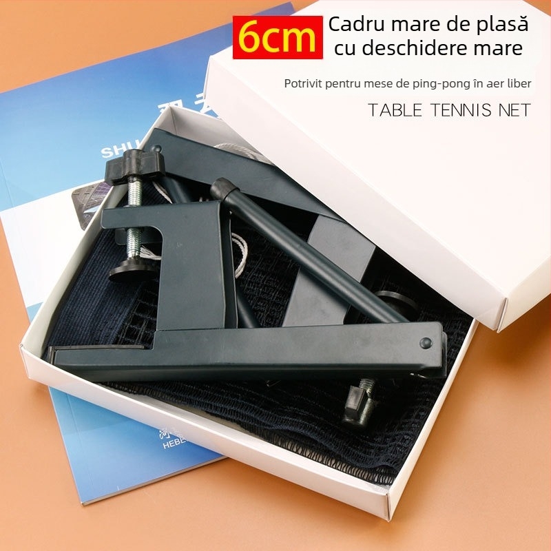 Set portabil de plasă pentru tenis de masă, interior; Material: nailon și poliester-bumbac; Greutate: 0,85 kg; Brand: Double Cloud; Potrivit pentru badminton și tenis de masă