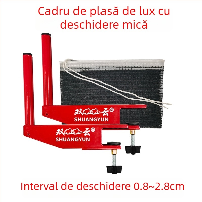 Set portabil de plasă pentru tenis de masă, interior; Material: nailon și poliester-bumbac; Greutate: 0,85 kg; Brand: Double Cloud; Potrivit pentru badminton și tenis de masă