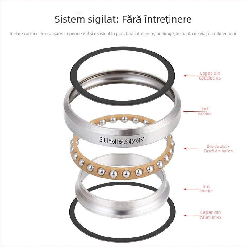 TOOPRE rulmenți headset – cupe pentru bicicletă de munte 41/41.8/47/49/51/52 mm – kit de reparație