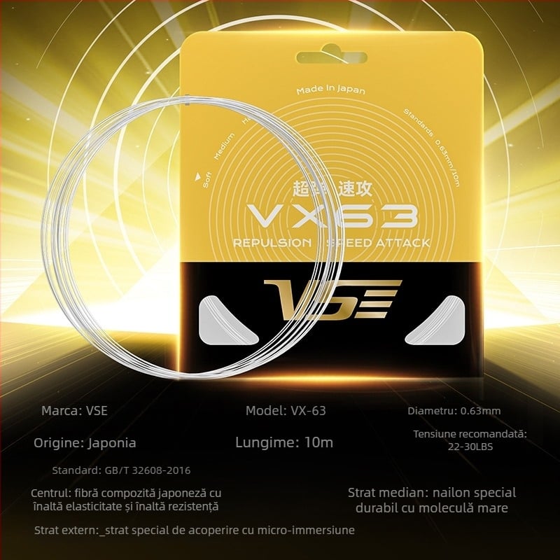 Weichen șnur pentru rachetă din fibră de nailon, origine Japonia, pentru badminton și tenis