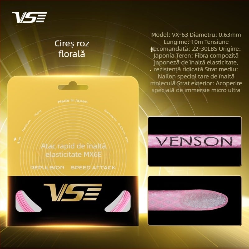 Weichen șnur pentru rachetă din fibră de nailon, origine Japonia, pentru badminton și tenis