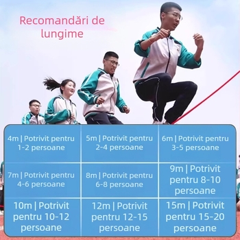 Sfoară lungă pentru sărituri în grup, din bumbac, sfoară profesională pentru echipe