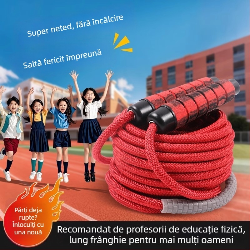 Sfoară lungă pentru sărituri în grup, din bumbac, sfoară profesională pentru echipe