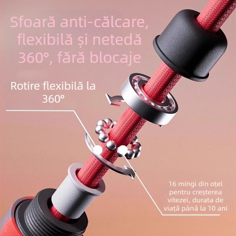 Sfoară lungă pentru sărituri în grup, din bumbac, sfoară profesională pentru echipe