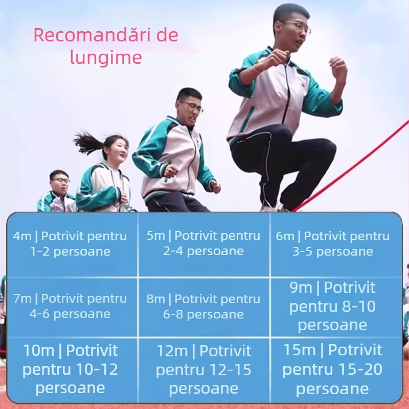 Sfoară lungă pentru sărituri în grup, din bumbac, sfoară profesională pentru echipe