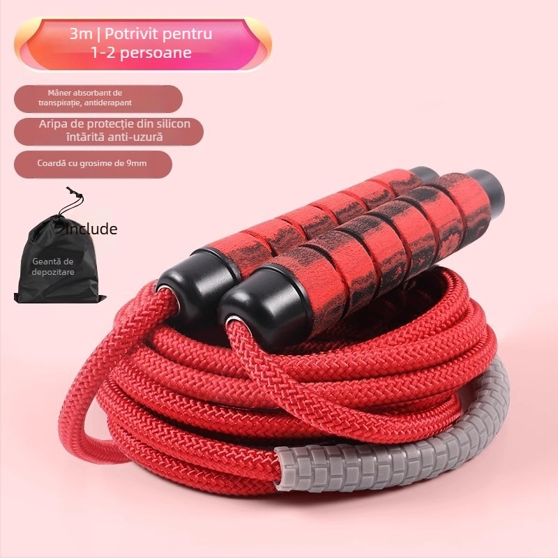 Sfoară lungă pentru sărituri în grup, din bumbac, sfoară profesională pentru echipe