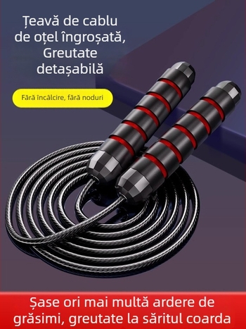 Sfoară pentru sărit cu sârmă din oțel și PVC, pentru adulți și elevi, echipament fitness