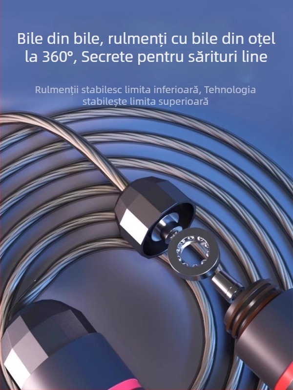 Sfoară pentru sărit cu sârmă din oțel și PVC, pentru adulți și elevi, echipament fitness