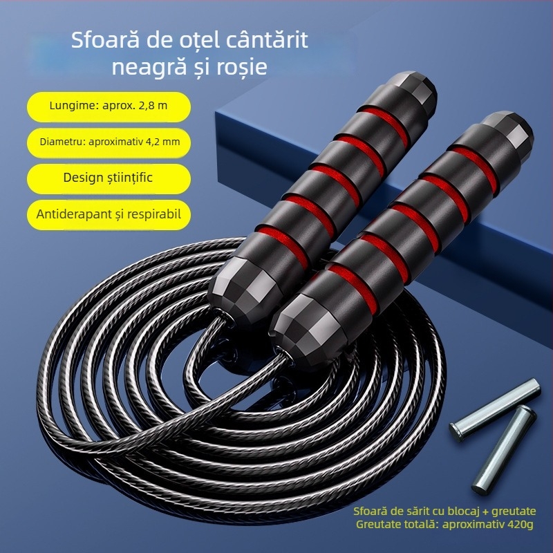 Sfoară pentru sărit cu sârmă din oțel și PVC, pentru adulți și elevi, echipament fitness