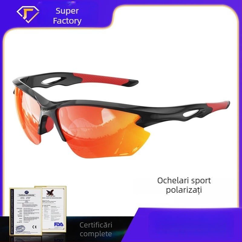 Ochelari sport polarizați TR90 pentru pescuit, alergare, ciclism și golf | lentile Tac polarizate | pernuțe nazale antiderapante | compatibili cu banda pentru cap