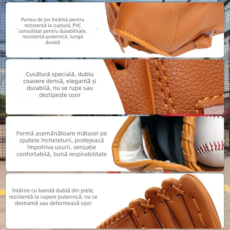 Mănuși de baseball din PU imitație piele pentru copii, logo personalizabil