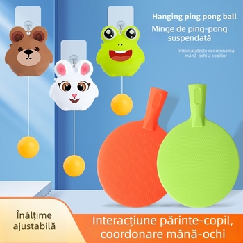 Antrenor de ping-pong pentru copii, atârnat — interactiv cu părinții, antrenament de coordonare mână-ochi în interior (Brand Ojardi; Material: Plastic; Categorie: Tenis de masă; Potrivit pentru alte sporturi cu mingea)