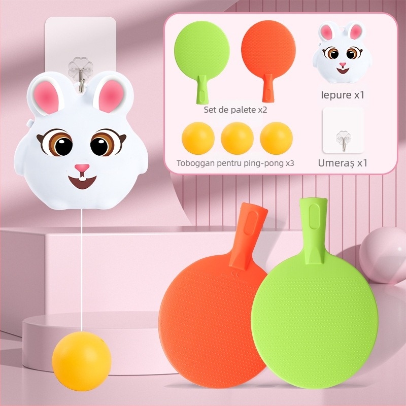 Antrenor de ping-pong pentru copii, atârnat — interactiv cu părinții, antrenament de coordonare mână-ochi în interior (Brand Ojardi; Material: Plastic; Categorie: Tenis de masă; Potrivit pentru alte sporturi cu mingea)