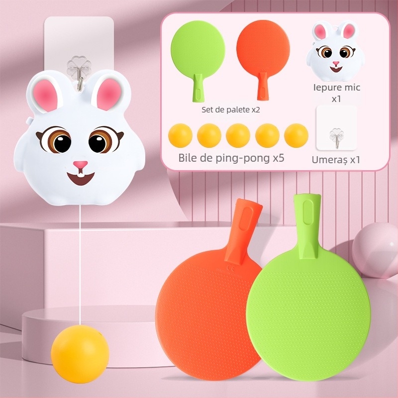 Antrenor de ping-pong pentru copii, atârnat — interactiv cu părinții, antrenament de coordonare mână-ochi în interior (Brand Ojardi; Material: Plastic; Categorie: Tenis de masă; Potrivit pentru alte sporturi cu mingea)