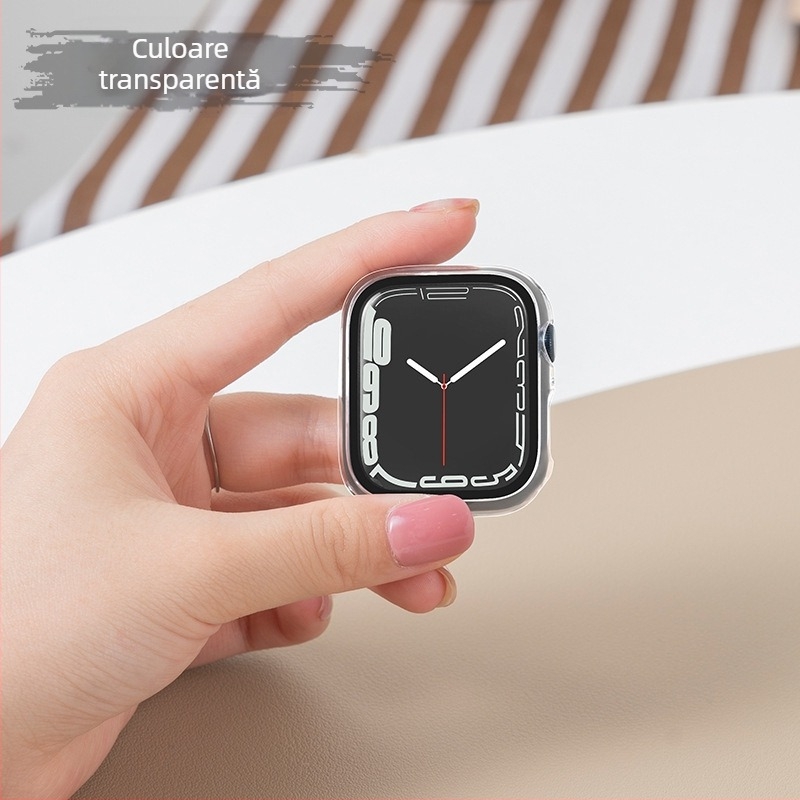 Carcasă de protecție din PC pentru Apple Watch cu protector de ecran integrat din sticlă temperată