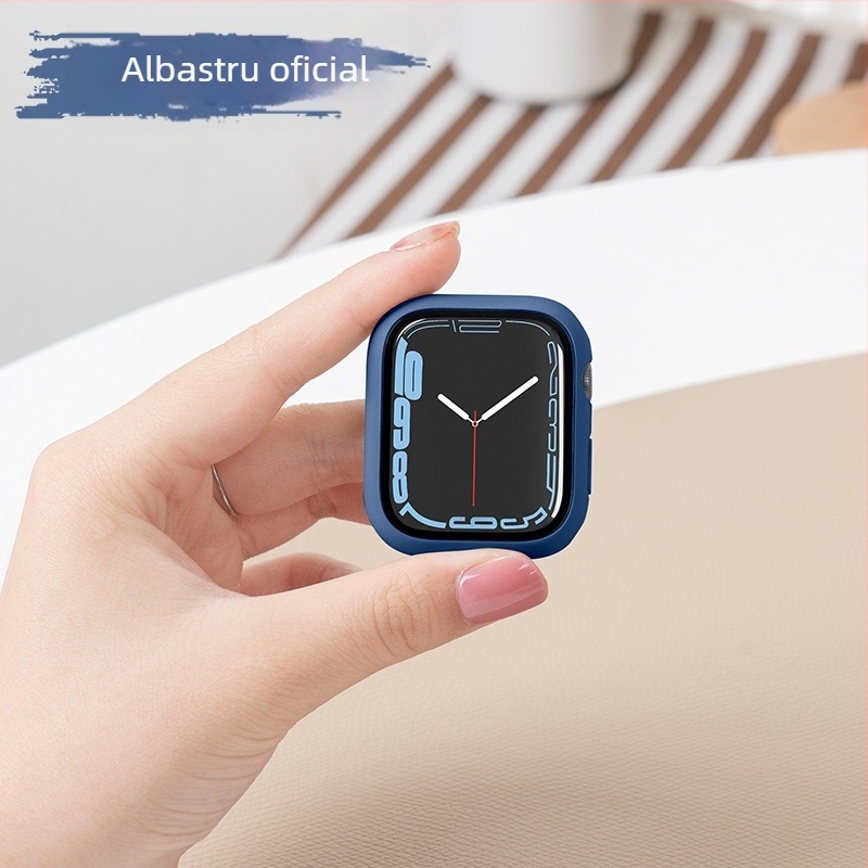 Carcasă de protecție din PC pentru Apple Watch cu protector de ecran integrat din sticlă temperată