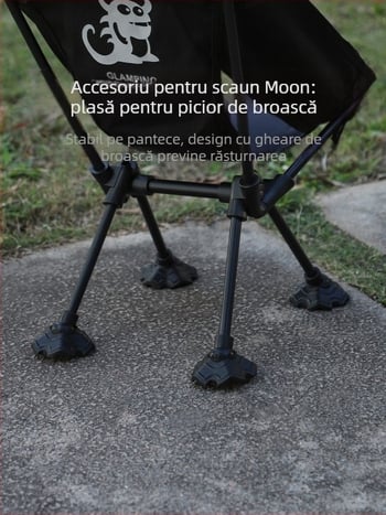Scaun Moon pliabil cu picioare antiderapante, din plastic rezistent la uzură, reglabil, ușor și portabil