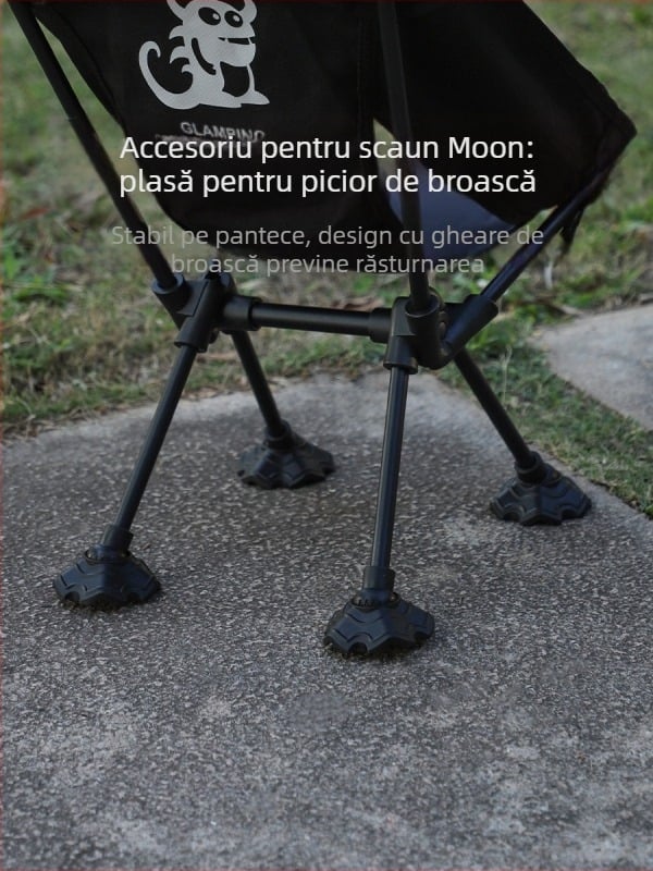 Scaun Moon pliabil cu picioare antiderapante, din plastic rezistent la uzură, reglabil, ușor și portabil