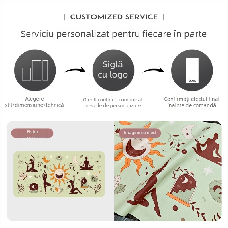 Prosop de yoga personalizat, absorbant la transpirație și antiderapant, microfibră ultrafină, 200 g, uscare rapidă, opțiune imprimare logo