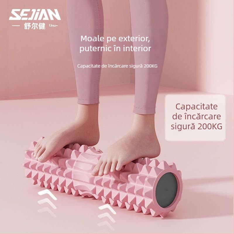 Rulou de masaj din EVA cu ax din spumă solid în formă de semilună – relaxare musculară și accesoriu de yoga