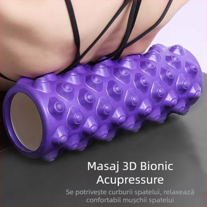Coloană de yoga cu rolă din spumă EVA și baston masaj cu vârfuri pentru relaxarea mușchilor picioarelor și a spatelui