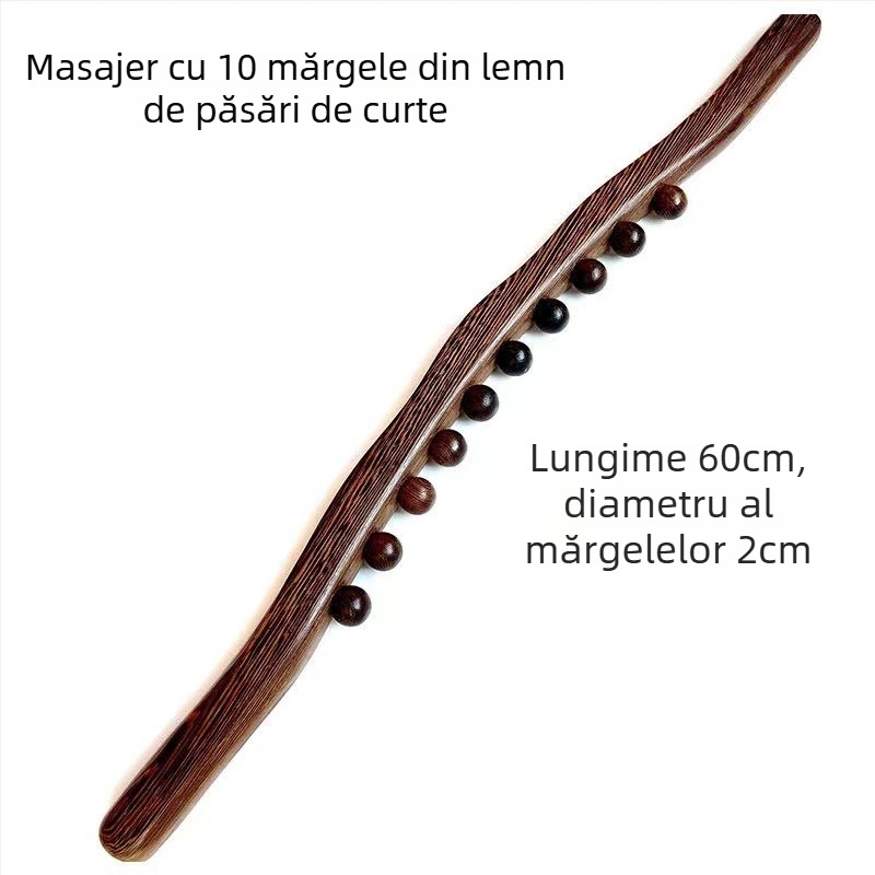 Rolă de masaj din lemn – Redwood, masaj pentru spate, talie și picioare, design baton de yoga, stil minimalist modern