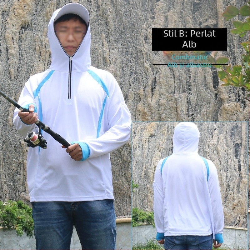 Îmbrăcăminte de pescuit pentru bărbați, Anti-țânțari, Respirabilă, Uscare rapidă, Țesătură Ice Silk, Amestec Polyester-Polipropilenă