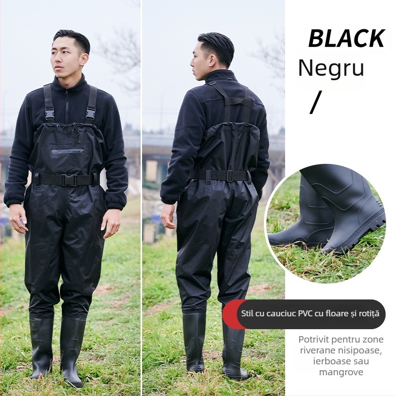 Pantaloni de pescuit din nylon impermeabili Haixiang, cu 1 buzunar, croială integrală