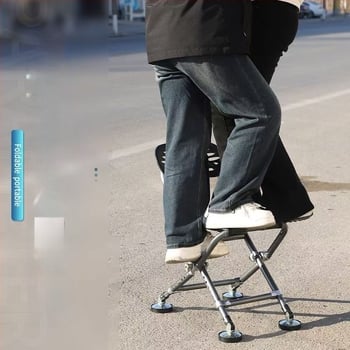 Scaun de pescuit pentru toate terenurile, pliabil și portabil, înălțime reglabilă, cadru din metal (2024)