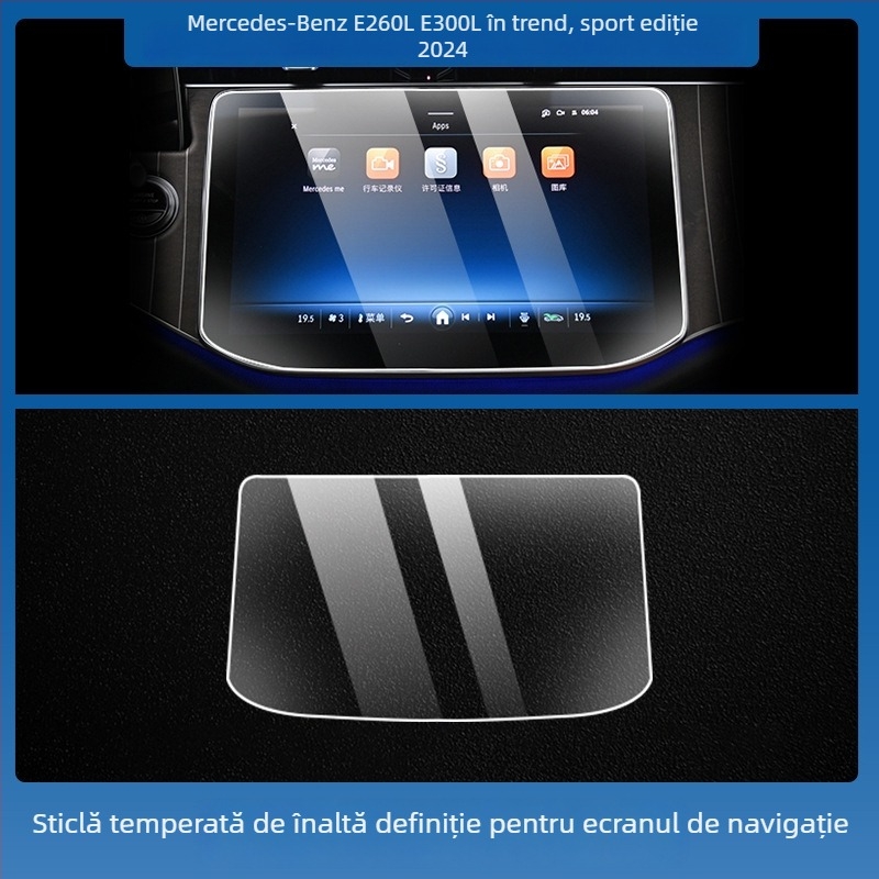 Mercedes-Benz E-Class E260L/E300L ecran central de control navigație – protecție din sticlă securizată, un singur panou, rezistent la zgârieturi, anti-amprente, rezistent la temperaturi înalte/scăzute