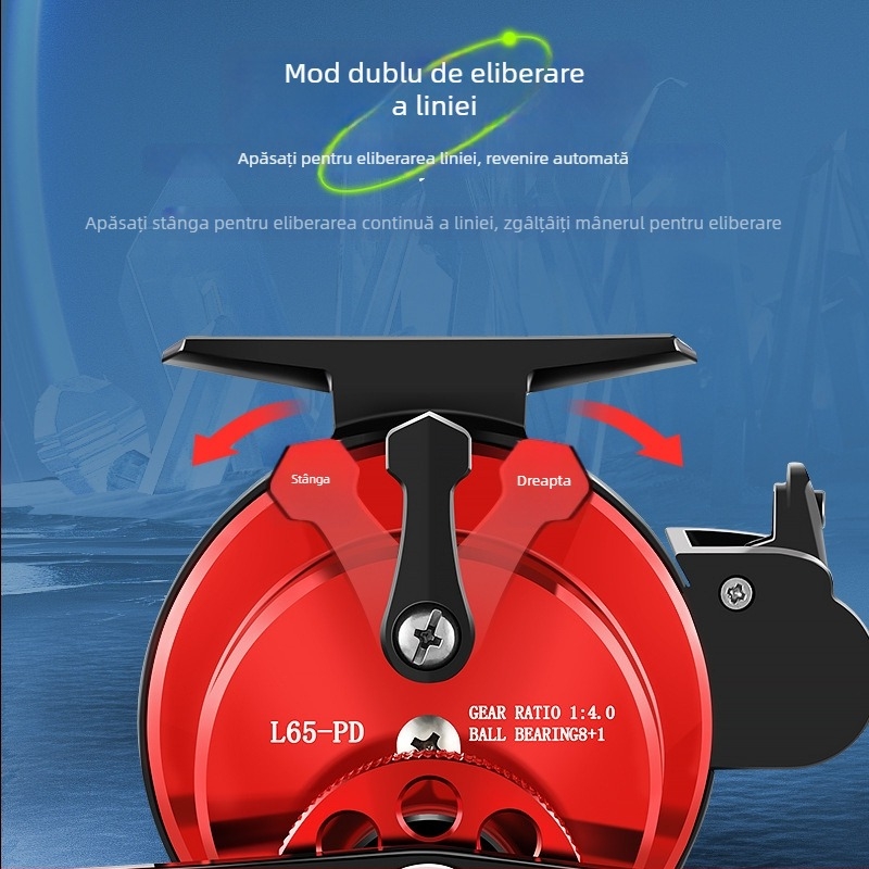 Mulină de pescuit cu afișaj digital, construcție din metal, raport de transmisie înalt și înfășurare automată a liniei
