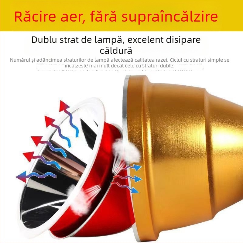 Frontala LED, USB reîncărcabilă, 5V, montare pe cap, distanța de iluminare ≥500 m, autonomie 8 h, potrivită pentru pescuit noaptea și drumeții
