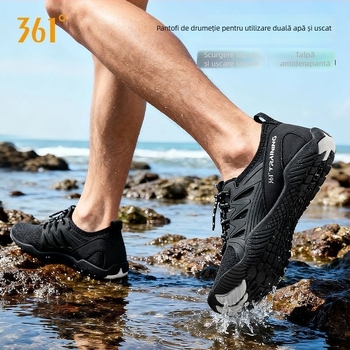 Pantofi pentru trasee pe râuri, antiderapante, partea superioară din pânză, talpă PVC, înălțime joasă